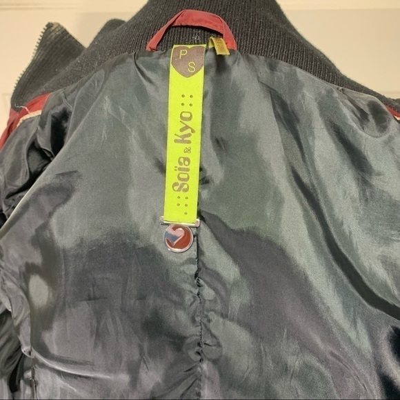 𝅺soia & Kyo Jasmine Down Coat Red Hooded Tombs Hole Puffer Zip Jacket XS - Picture 11 of 14